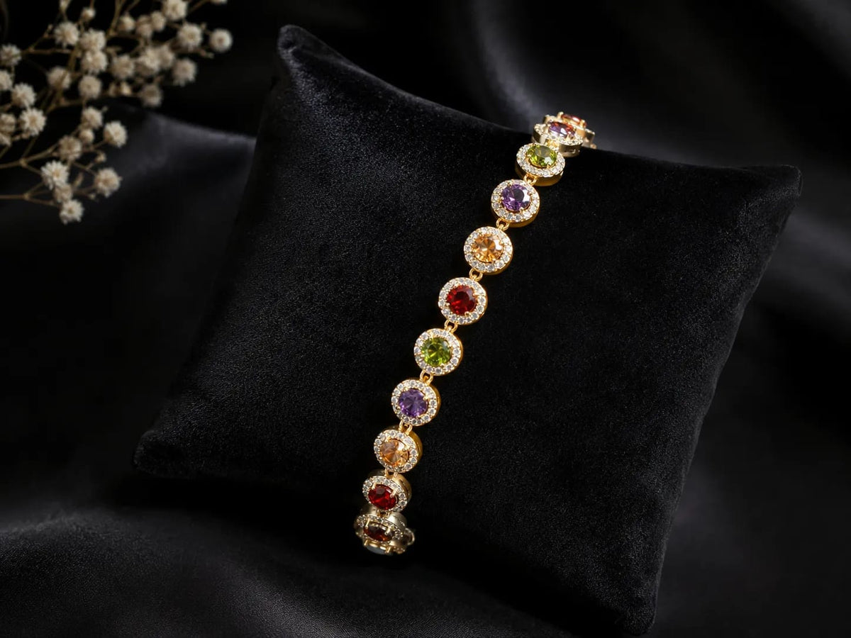 LUXARQ Multi Color CZ Stone Bracelet