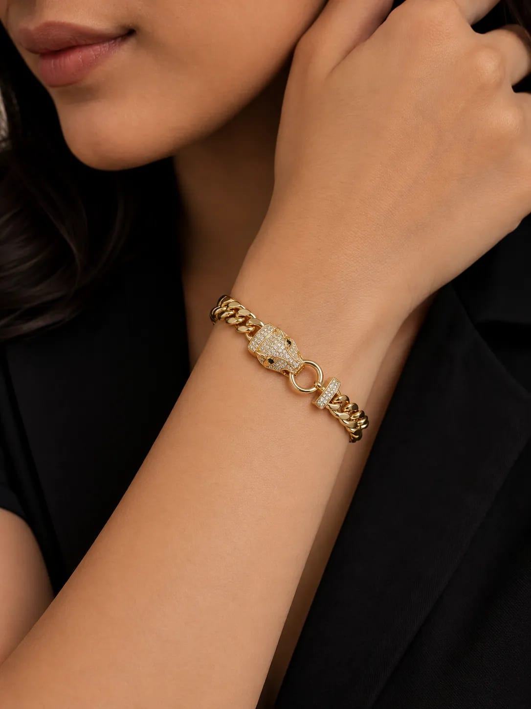 LUXARQ Panther Head 18K Gold Plated Bracelet for Women