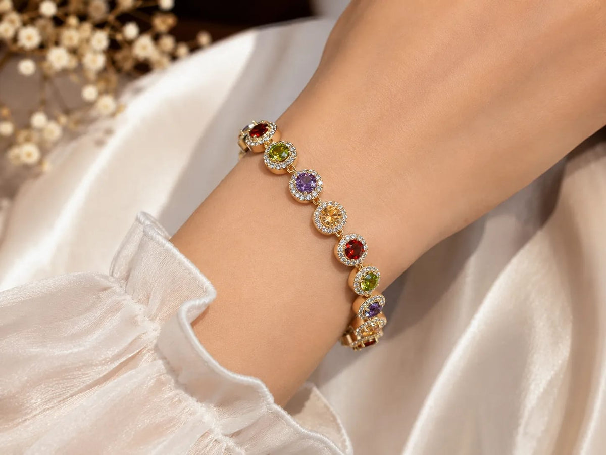 LUXARQ Multi Color CZ Stone Bracelet