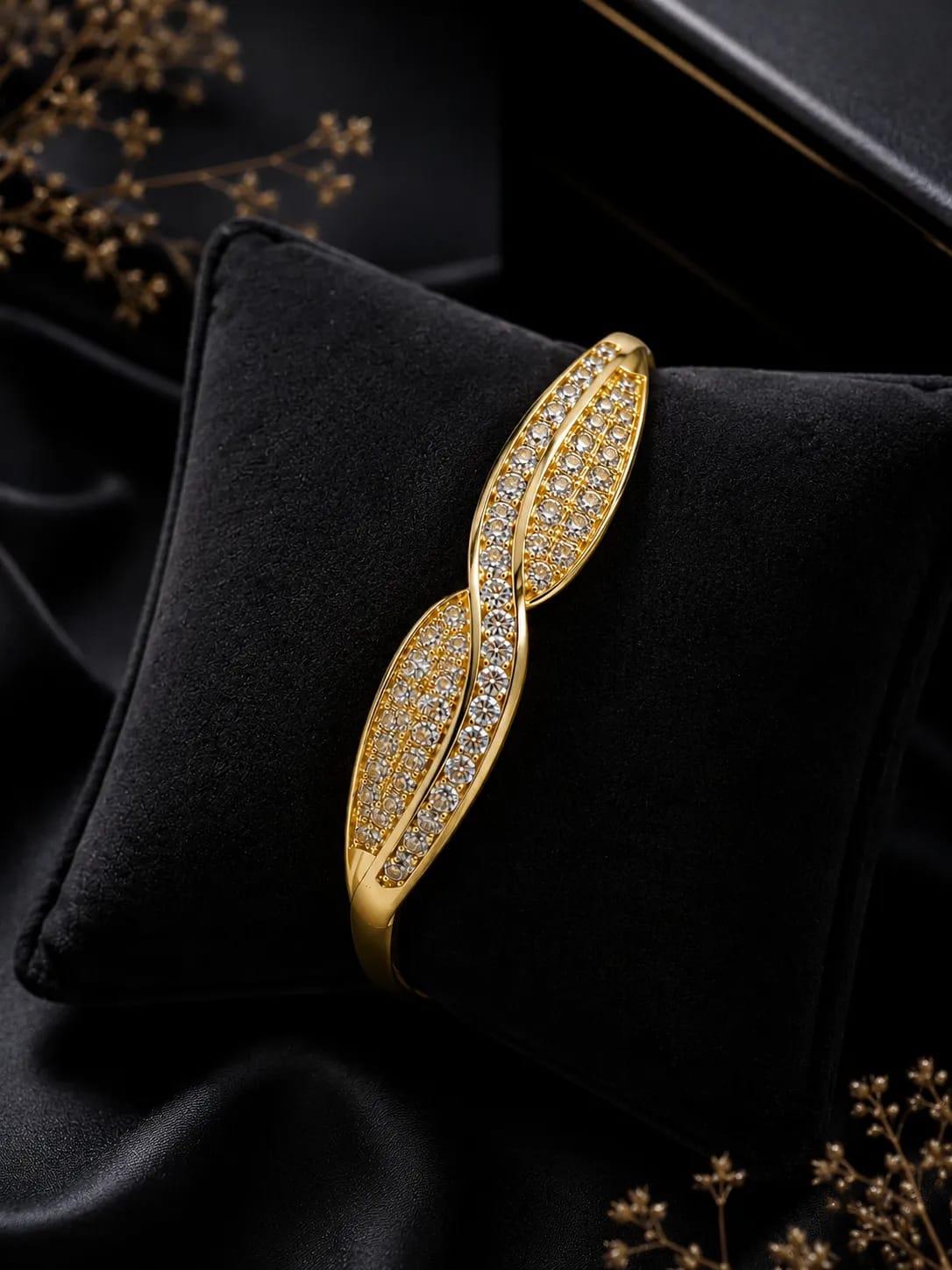 LUXARQ CZ Stone Studded Gold Plated Bracelet