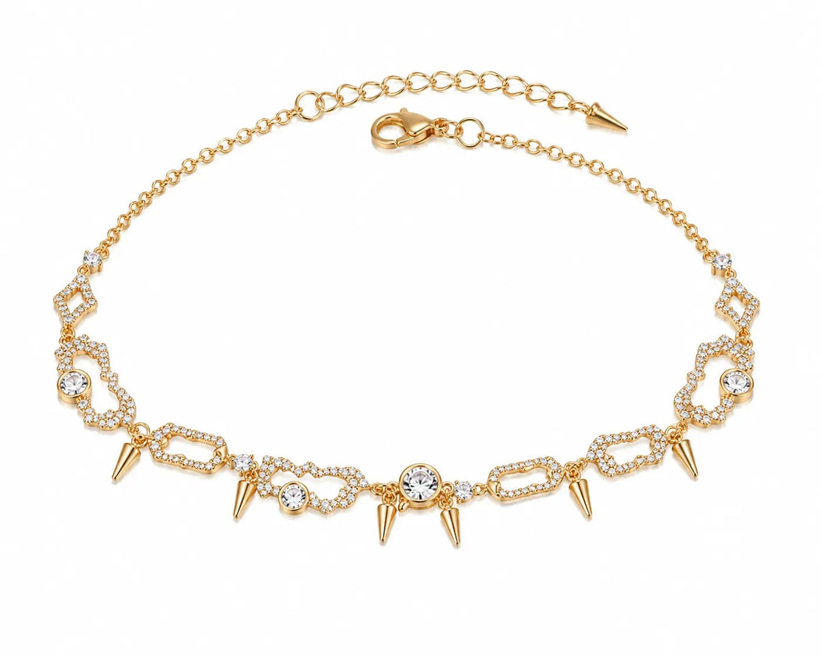 LUXARQ 18K Gold Plated Cubic Zirconia Statement Bracelet