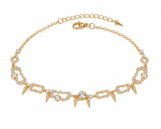 Aurevia 18K Gold CZ Statement Bracelet