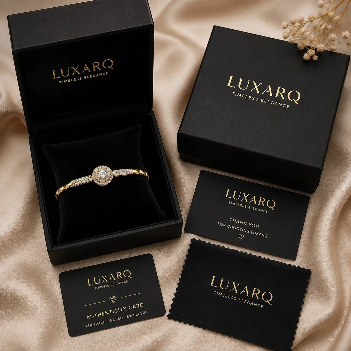 LUXARQ 18K Gold Plated Statement Bracelet for Women