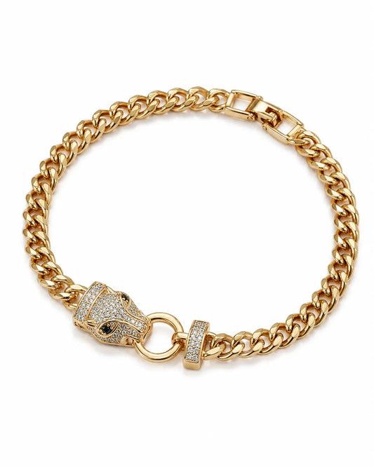 Panthera 18K Gold CZ Bracelet