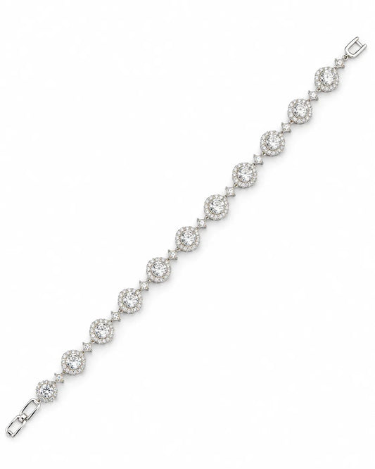 Ovalia Halo CZ Tennis Bracelet