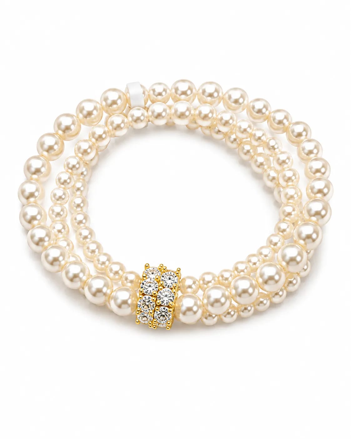 LUXARQ Pearl Bracelet with Rhinestone Accent