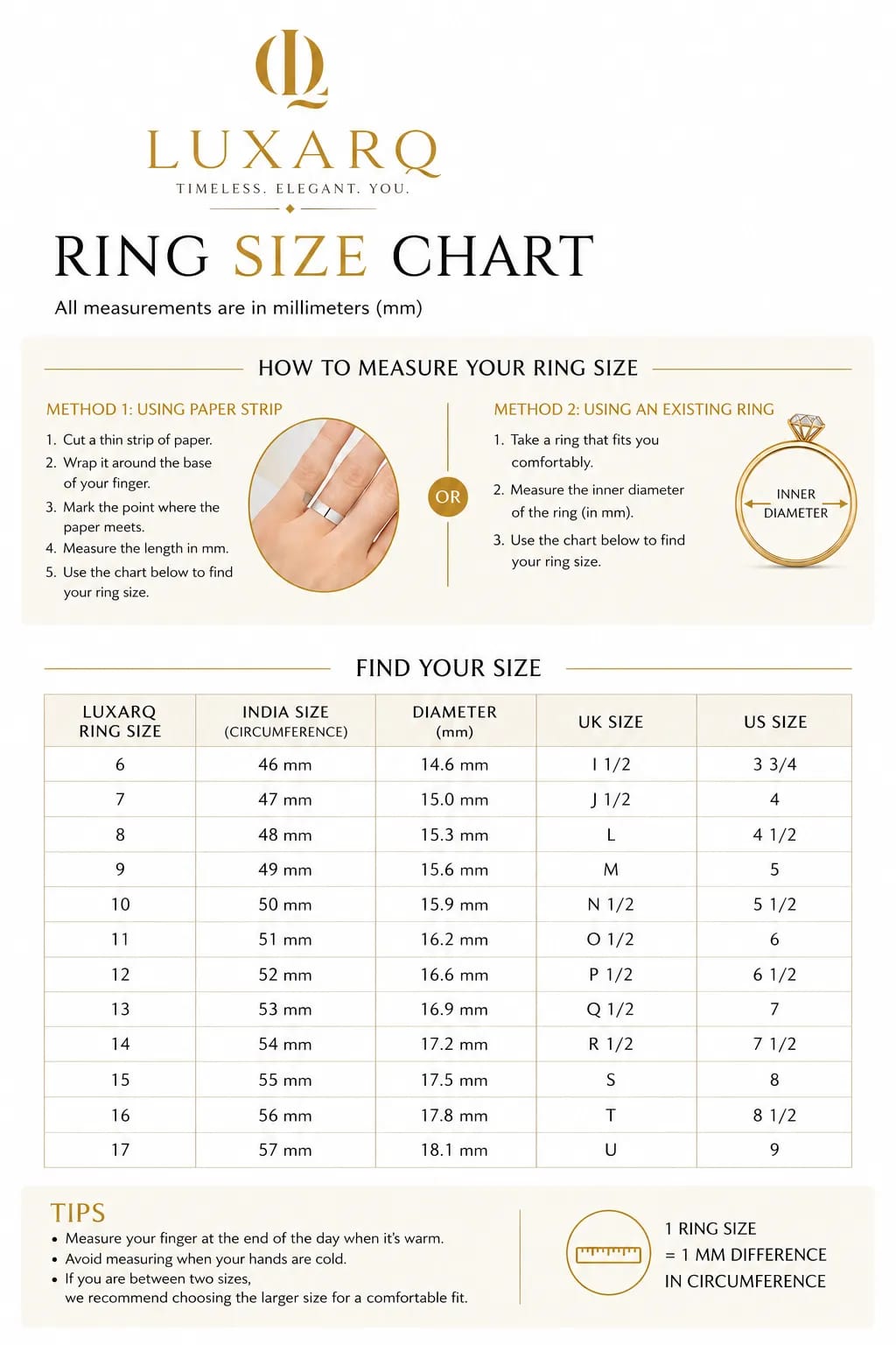 LUXARQ Cubic Zirconia Statement Ring