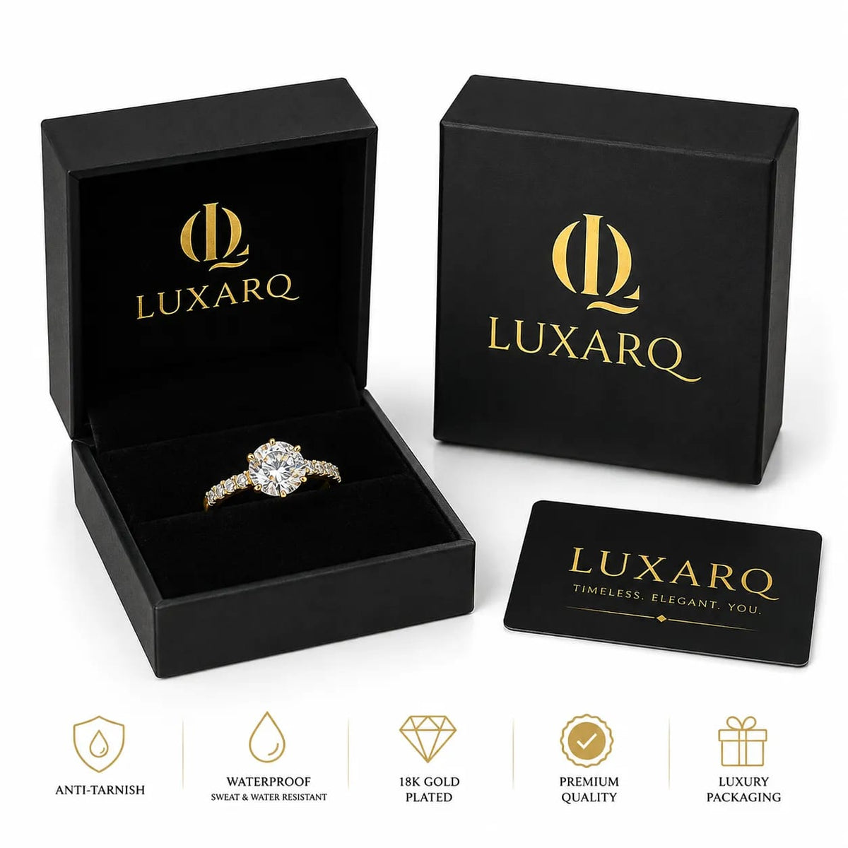 Solara Round CZ Solitaire Statement Ring