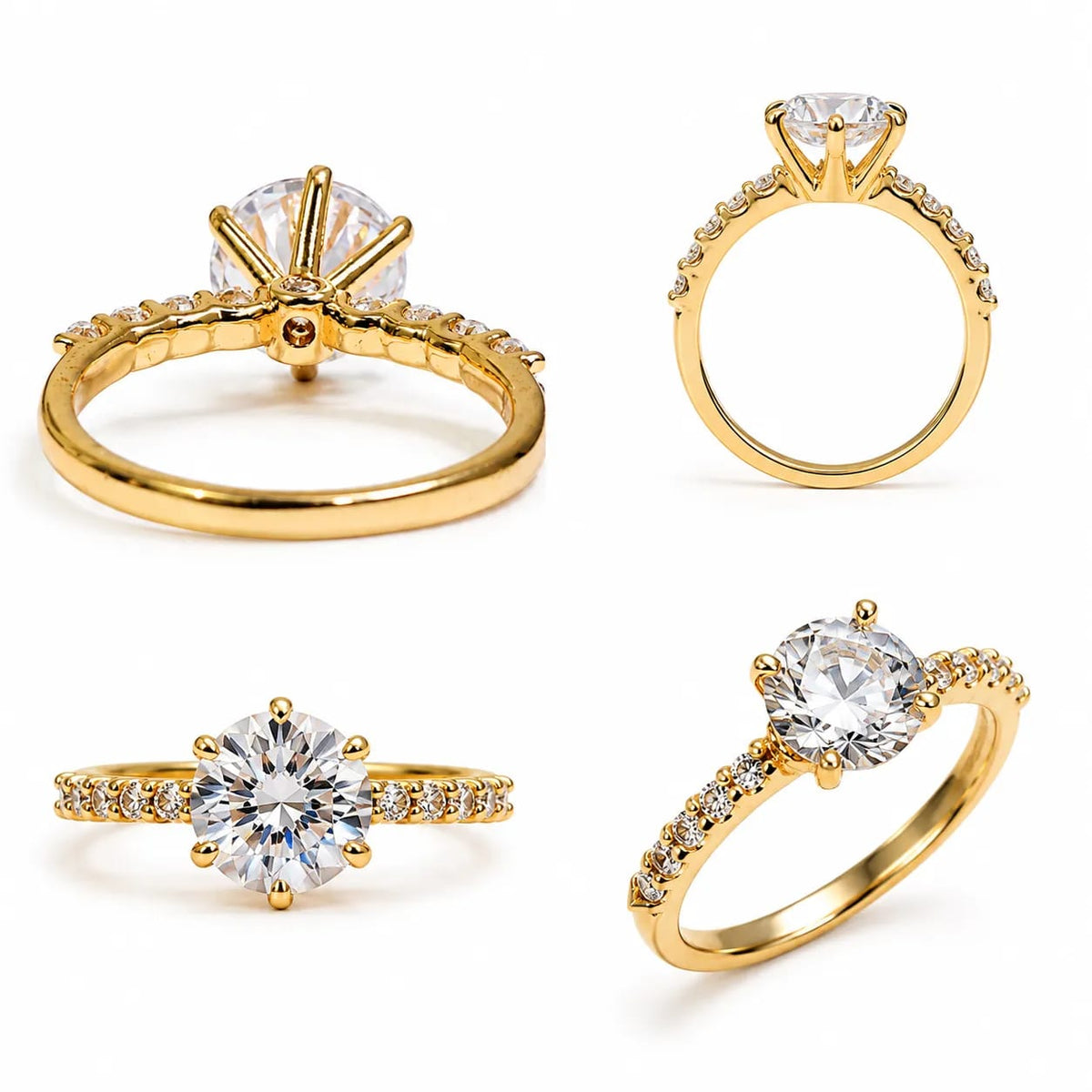 Solara Round CZ Solitaire Statement Ring