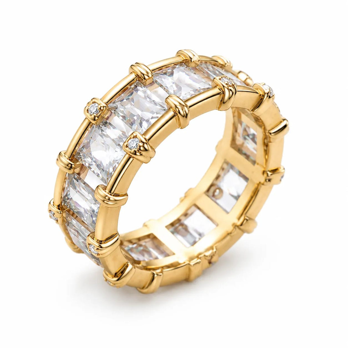 Crystara Gold Crystal Band Statement Ring