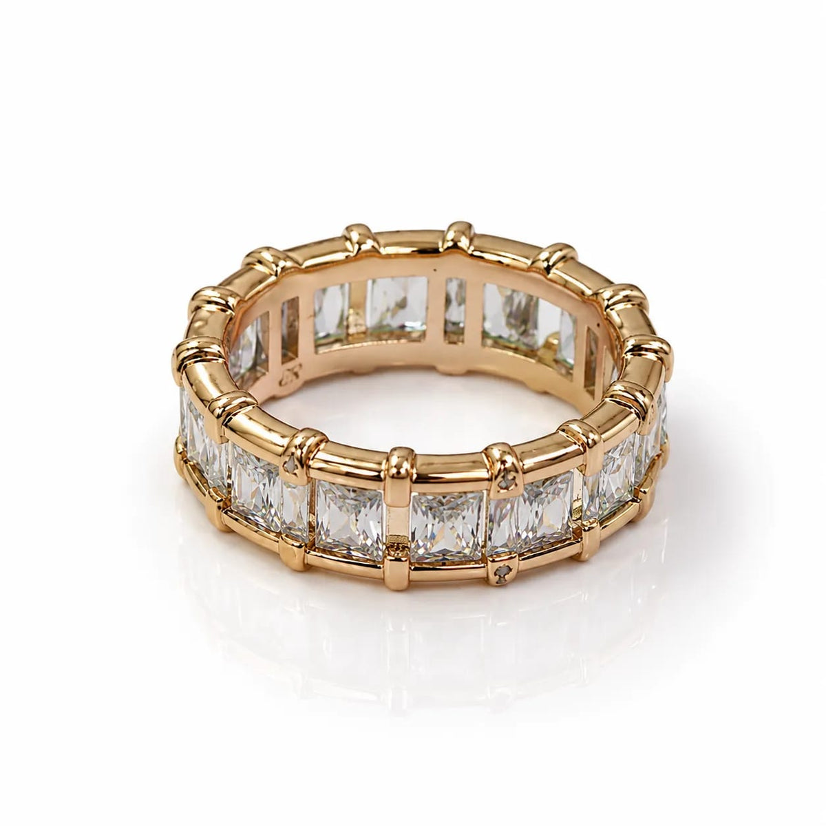 Crystara Gold Crystal Band Statement Ring