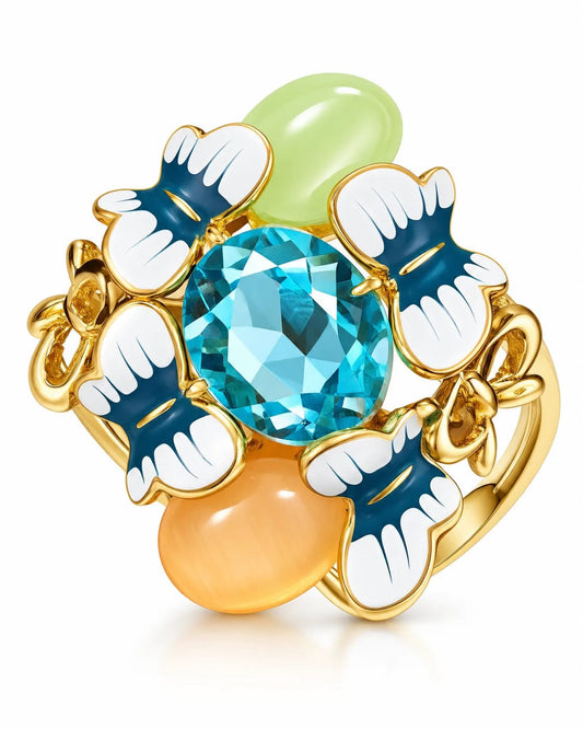 Marivelle Multicolour Butterfly Statement Ring