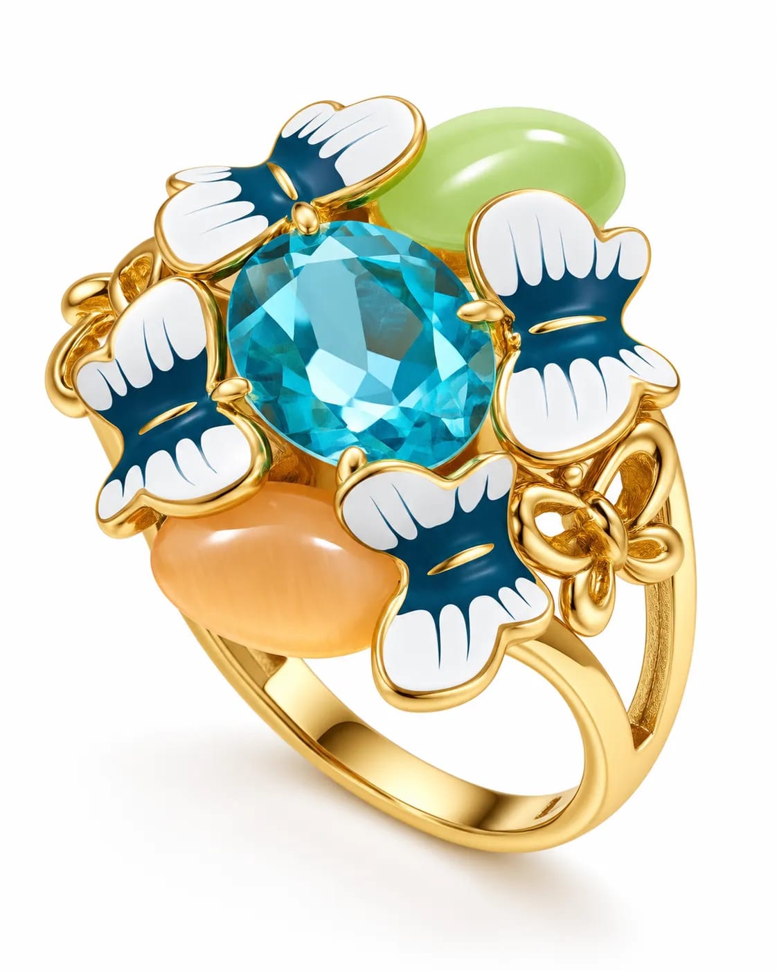Marivelle Multicolour Butterfly Statement Ring