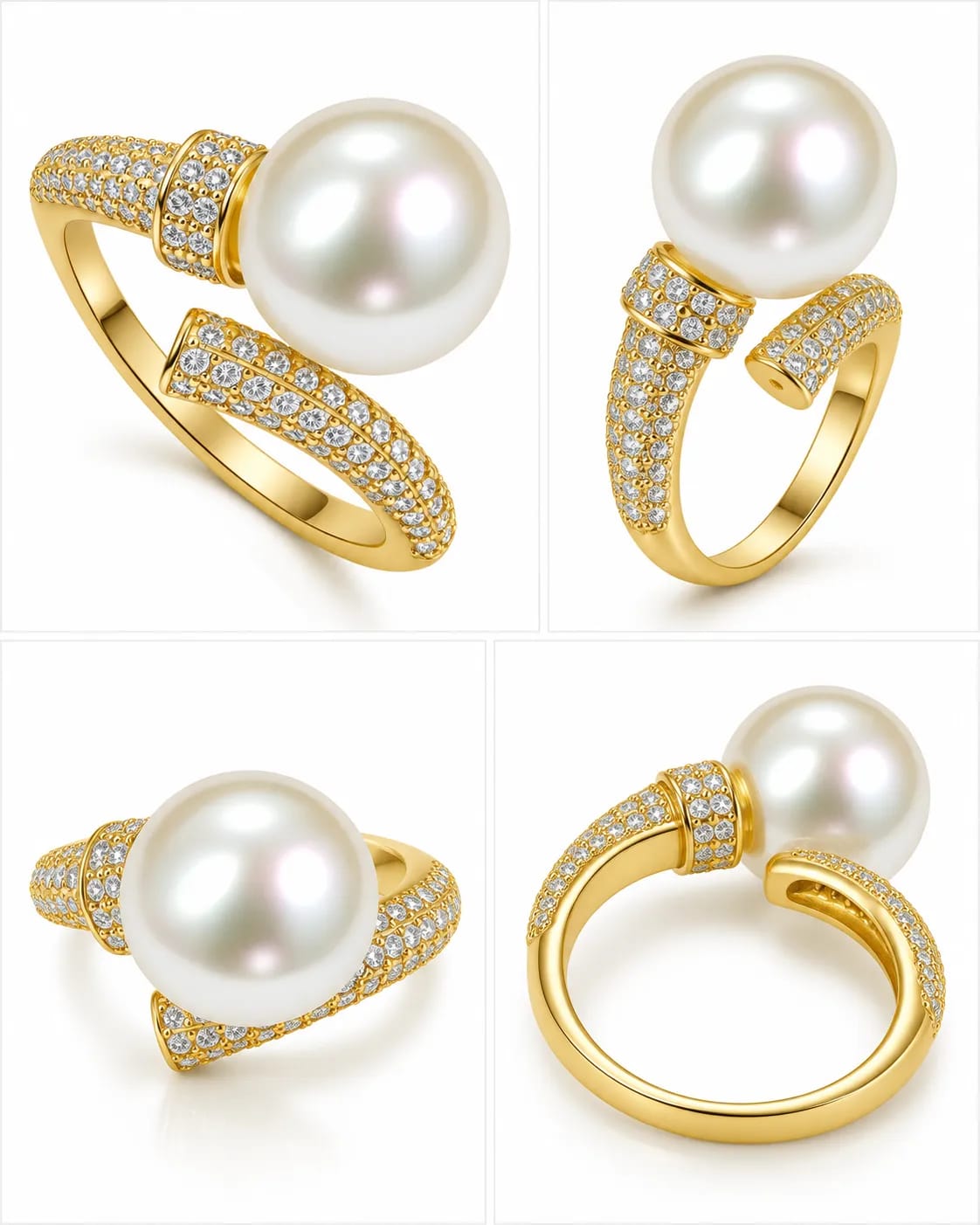 Pearlora Gold-Tone Pearl Statement Ring