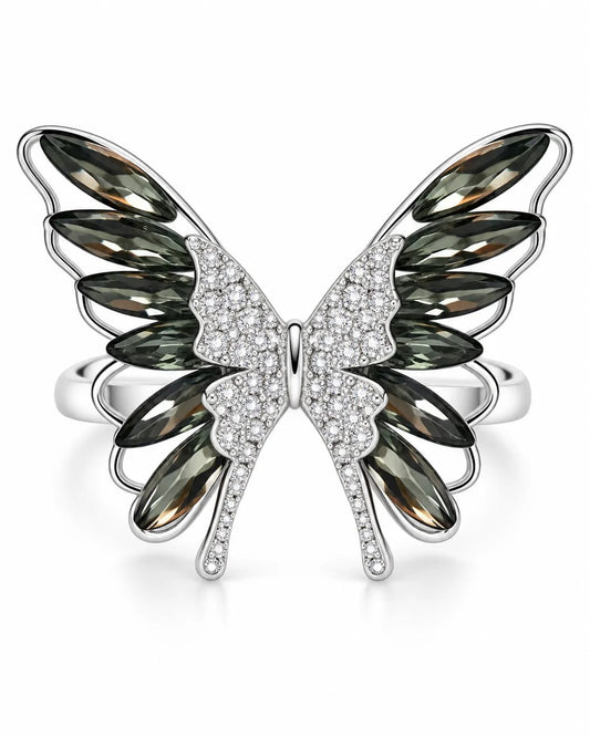 Noelle Smoky Butterfly CZ Statement Ring