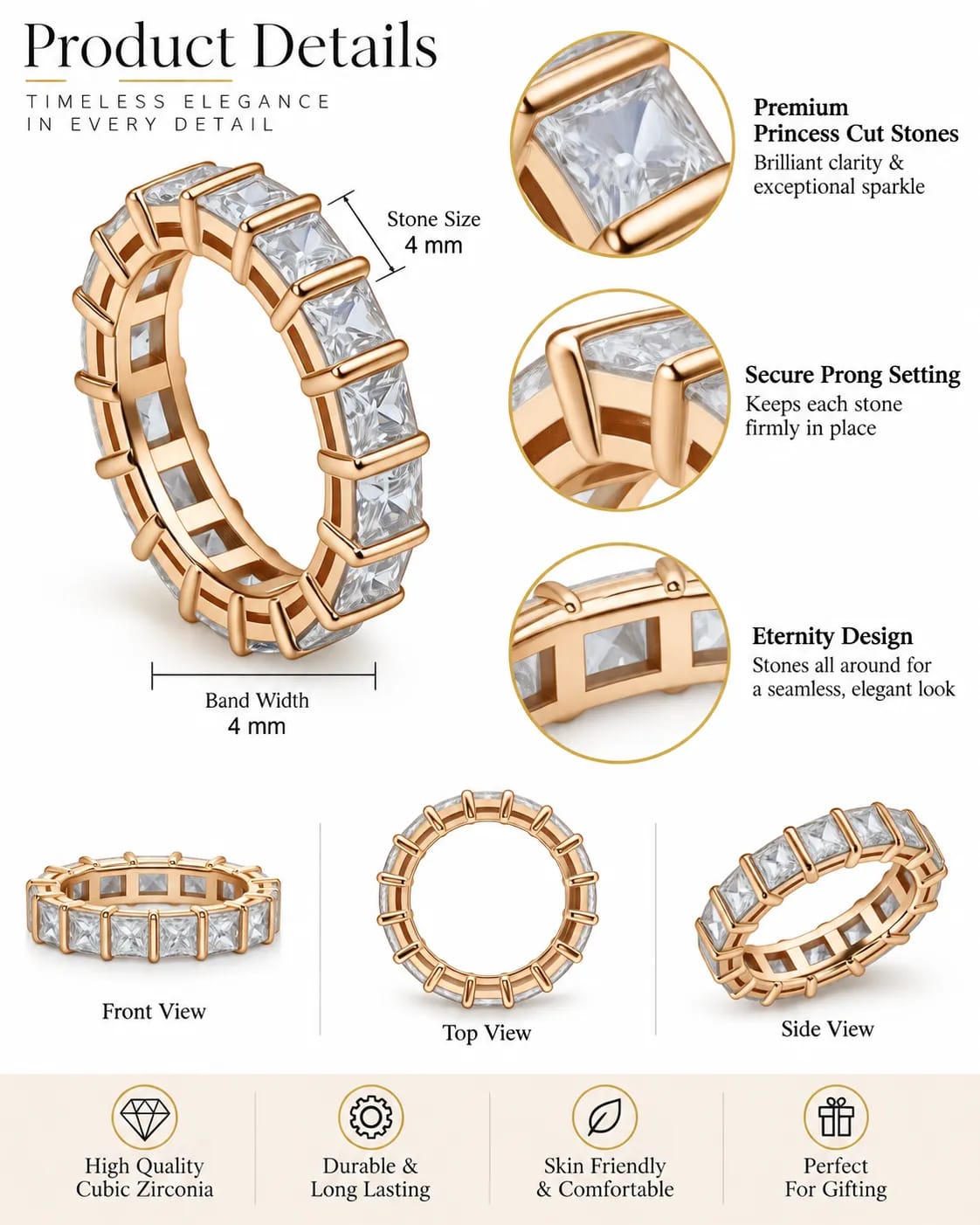 Eternelle Princess Cut Eternity Ring