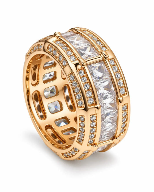Aurevia Gold CZ Statement Band Ring