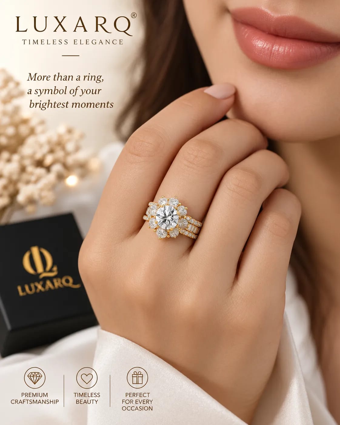 Crystelle Crystal Cluster Statement Ring