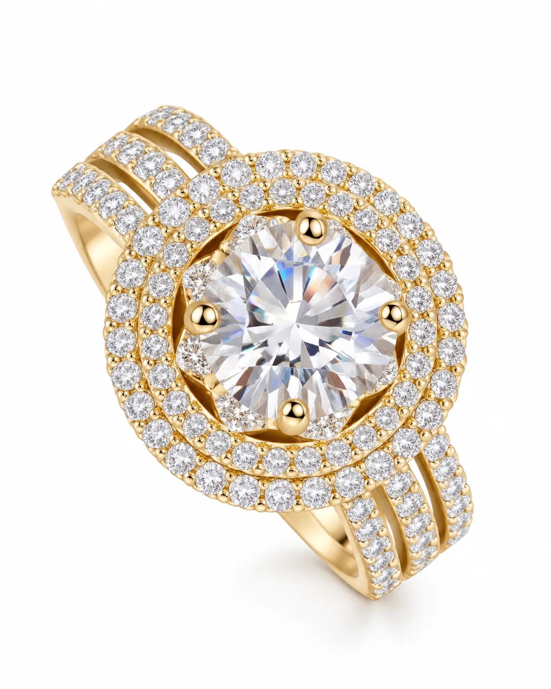 Seravelle Crystal Halo Statement Ring