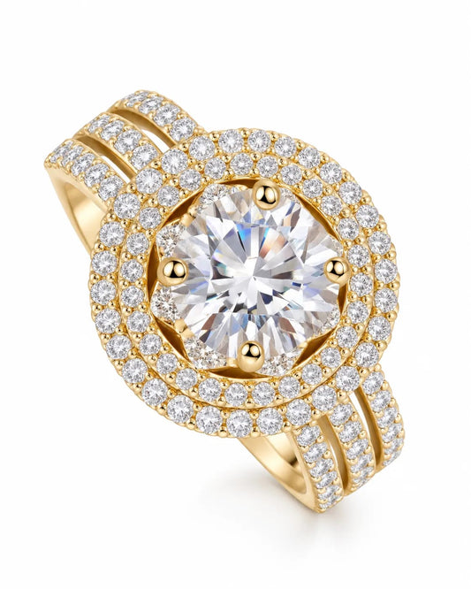 Seravelle Crystal Halo Statement Ring