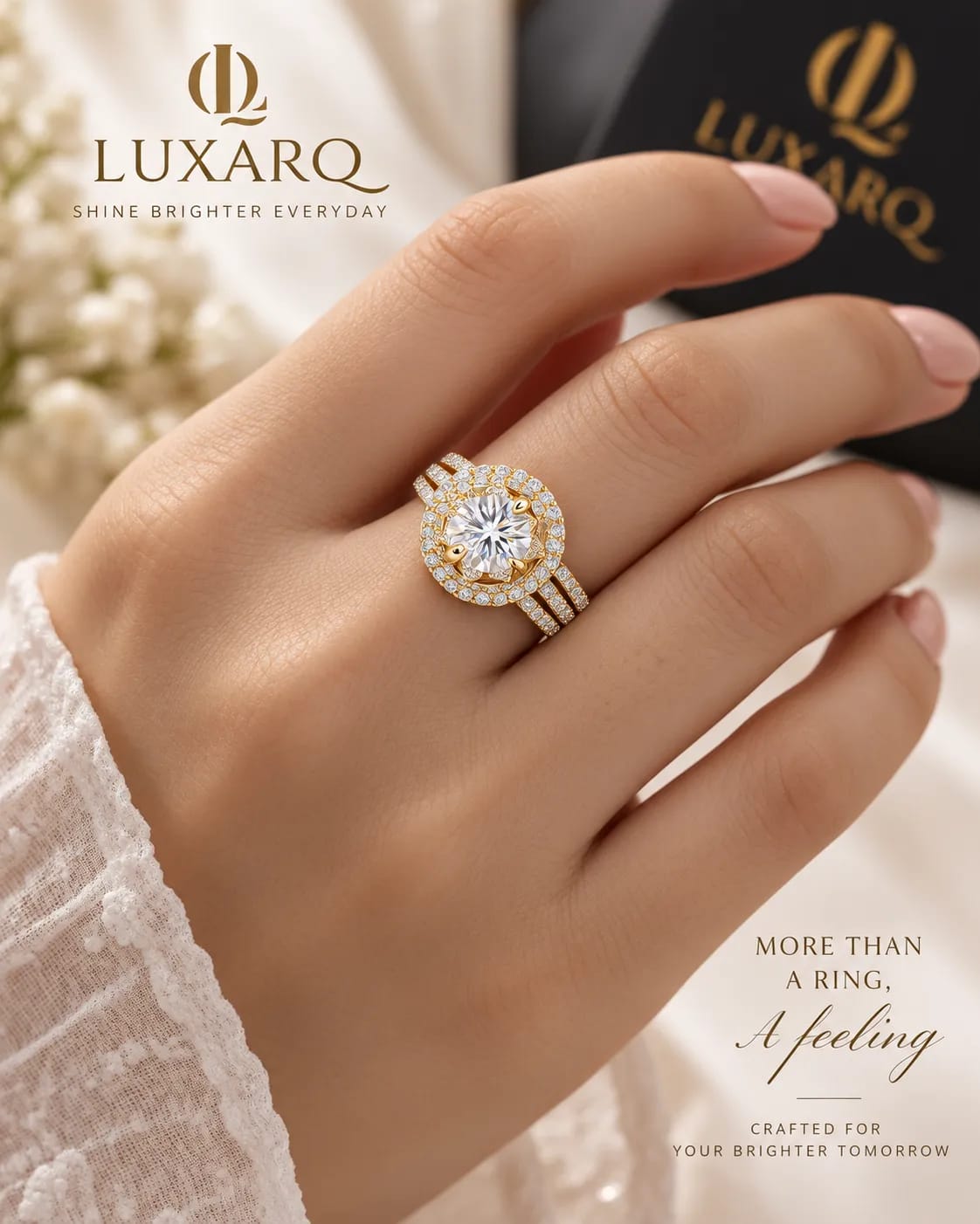Seravelle Crystal Halo Statement Ring