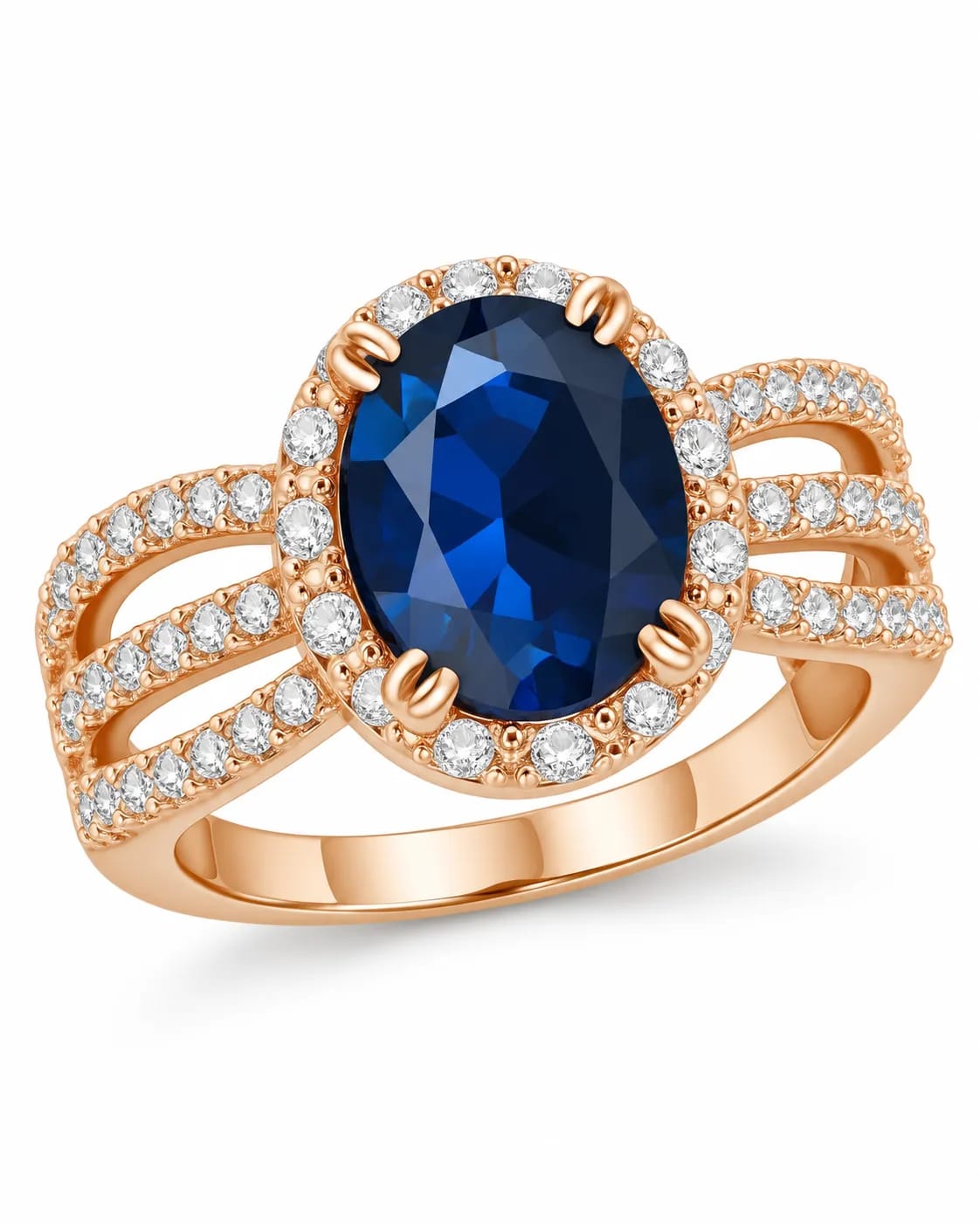 Azelle Blue Oval Statement Ring