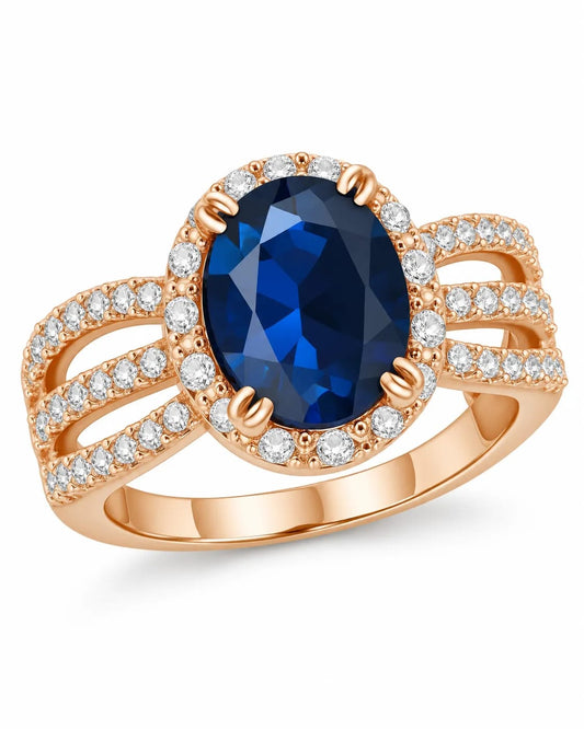 Azelle Blue Oval Statement Ring