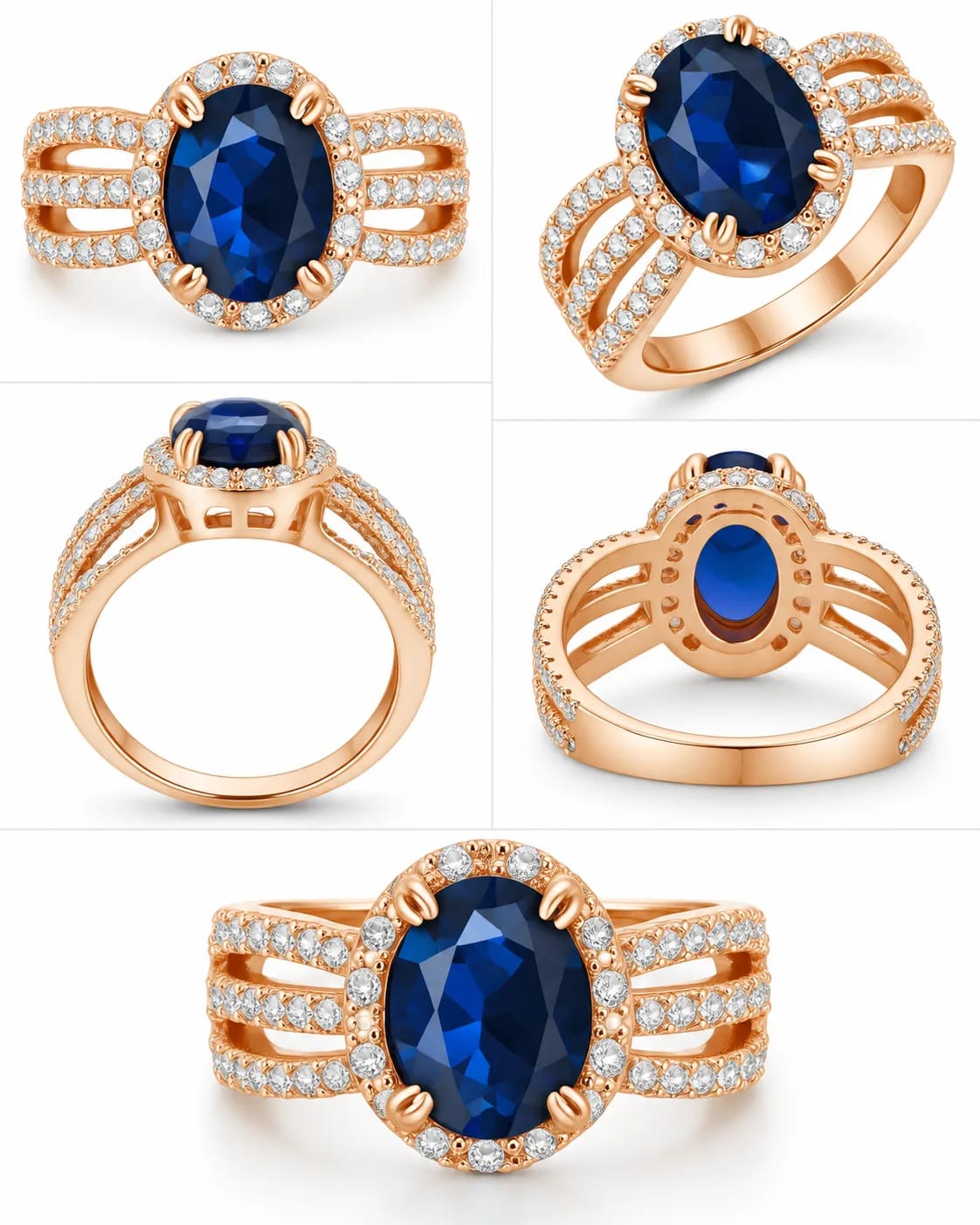 Azelle Blue Oval Statement Ring