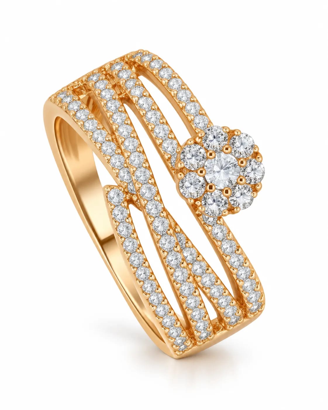 Valencia Multi-Layer Gold Statement Ring