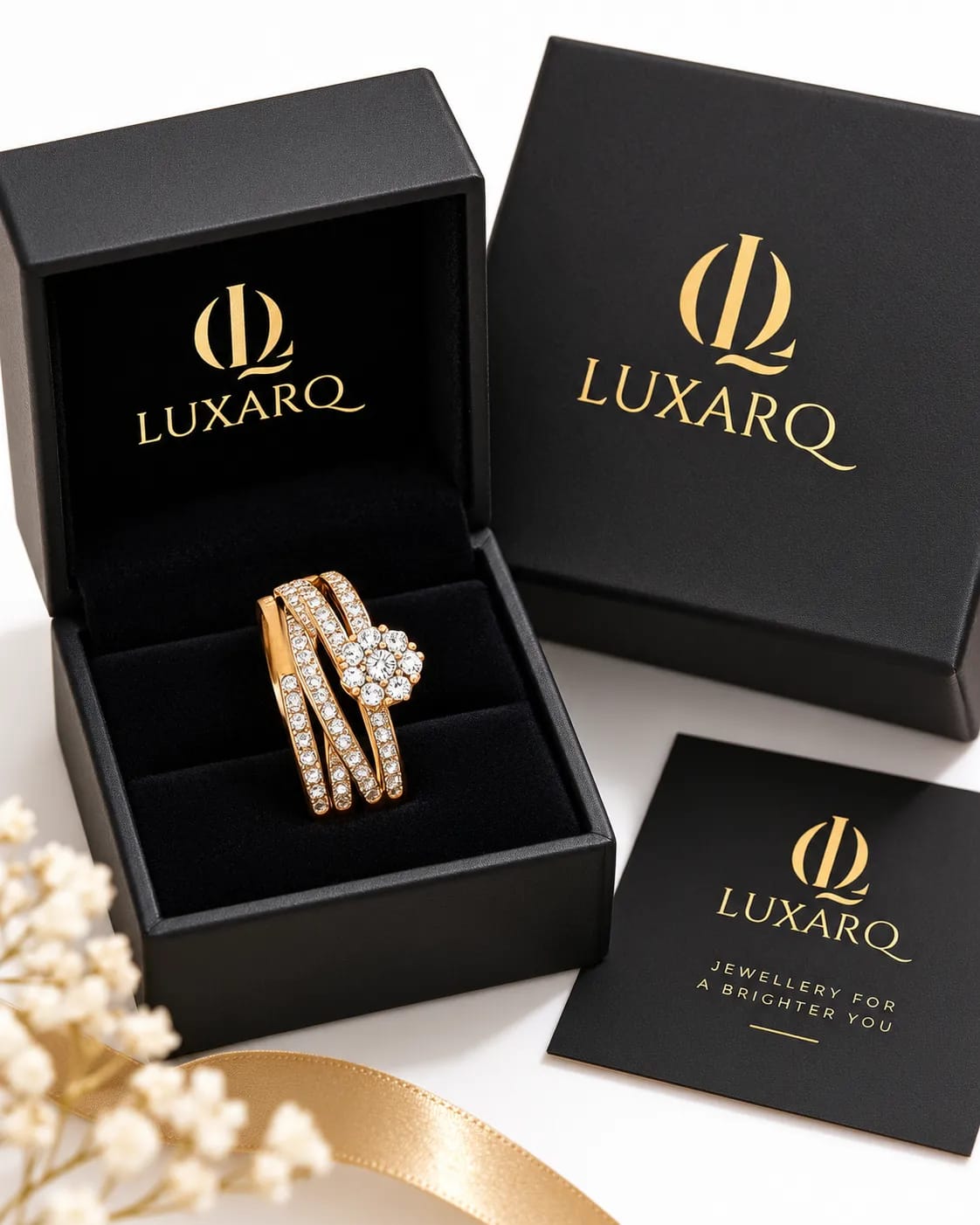 Valencia Multi-Layer Gold Statement Ring