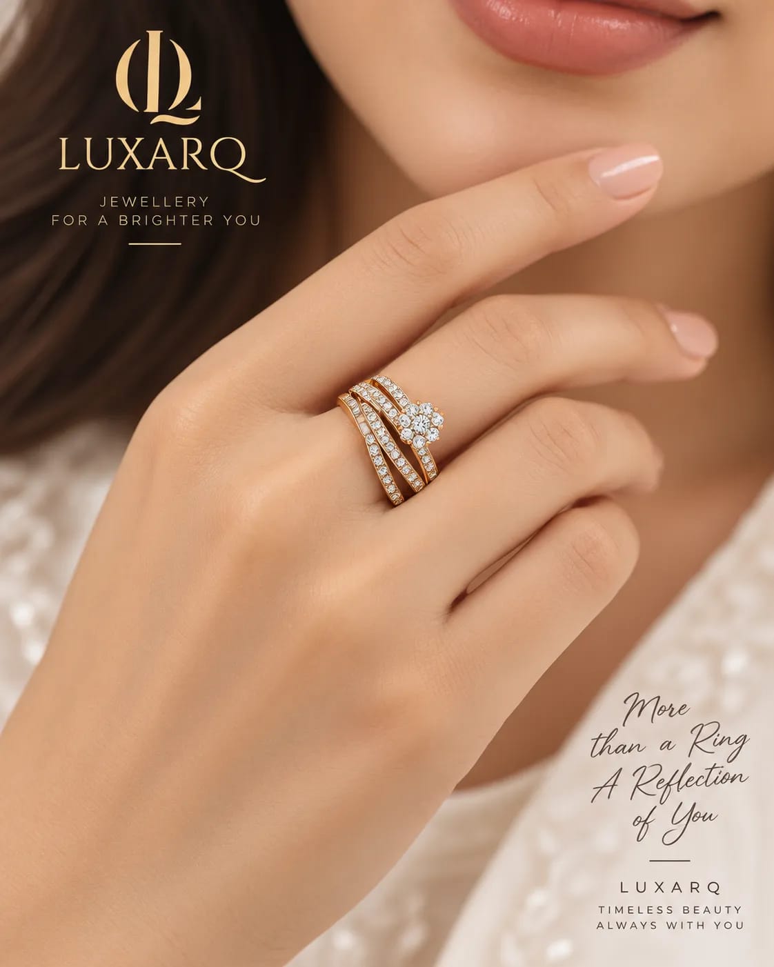 Valencia Multi-Layer Gold Statement Ring