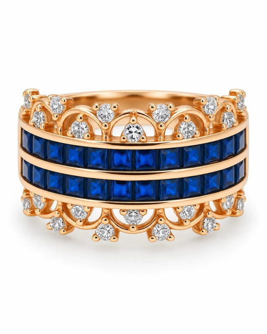 Sorelle Blue Stone Gold-Tone Statement Ring