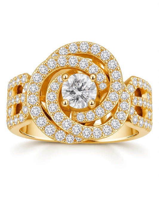 Spiralia Cubic Zirconia Spiral Statement Ring