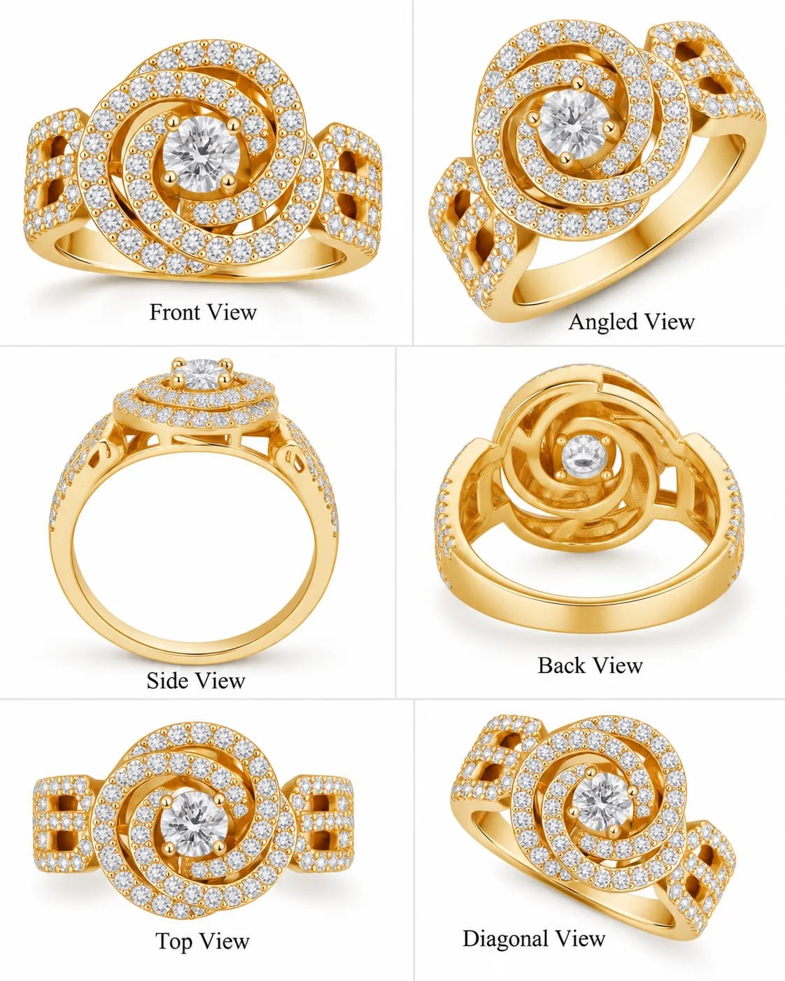 Spiralia Cubic Zirconia Spiral Statement Ring