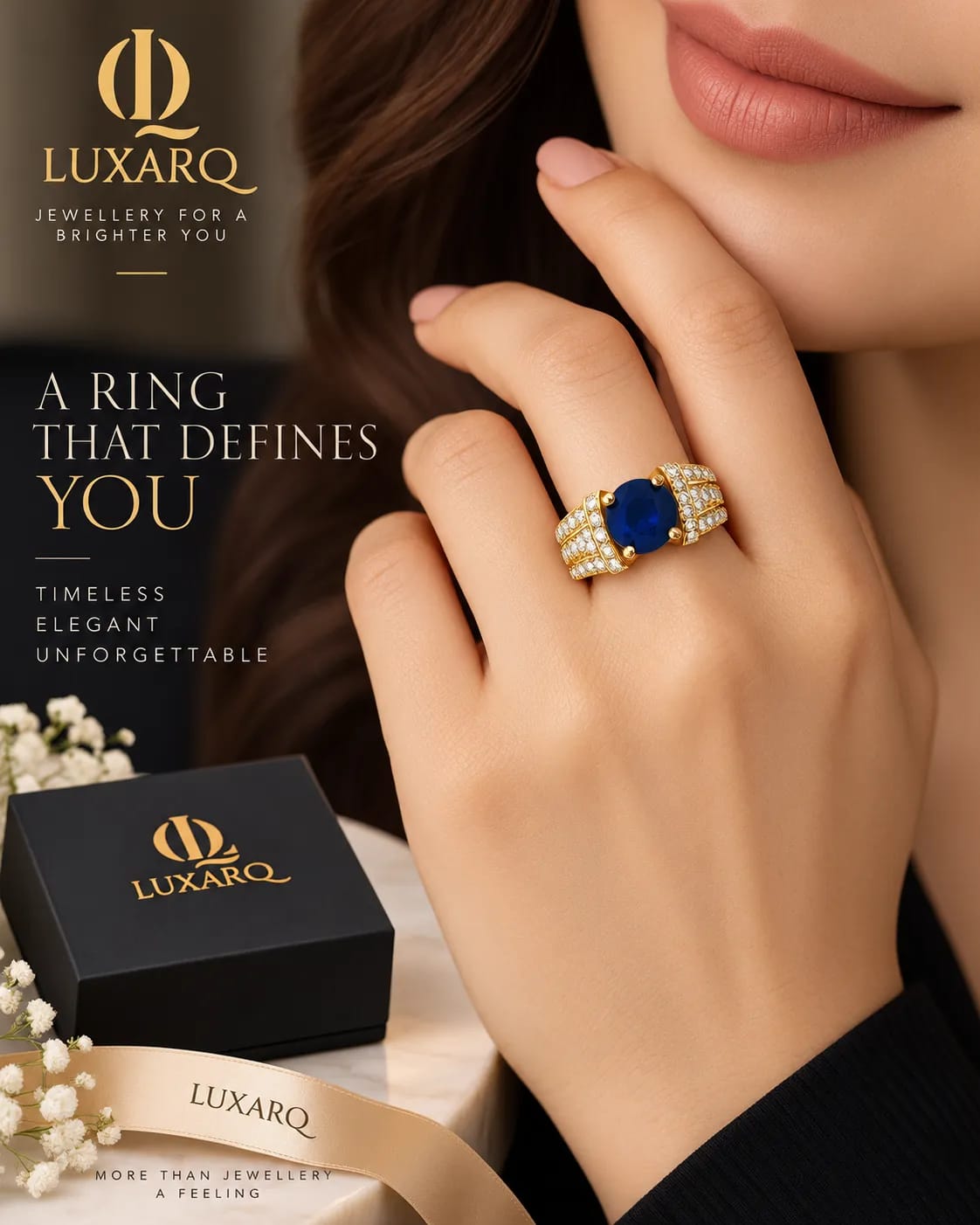 Veloura Blue Stone Statement Ring