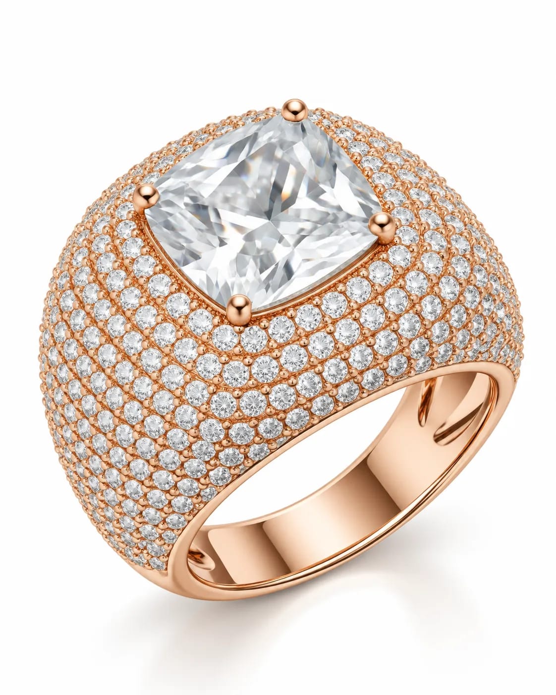 LUXARQ Cubic Zirconia Statement Ring