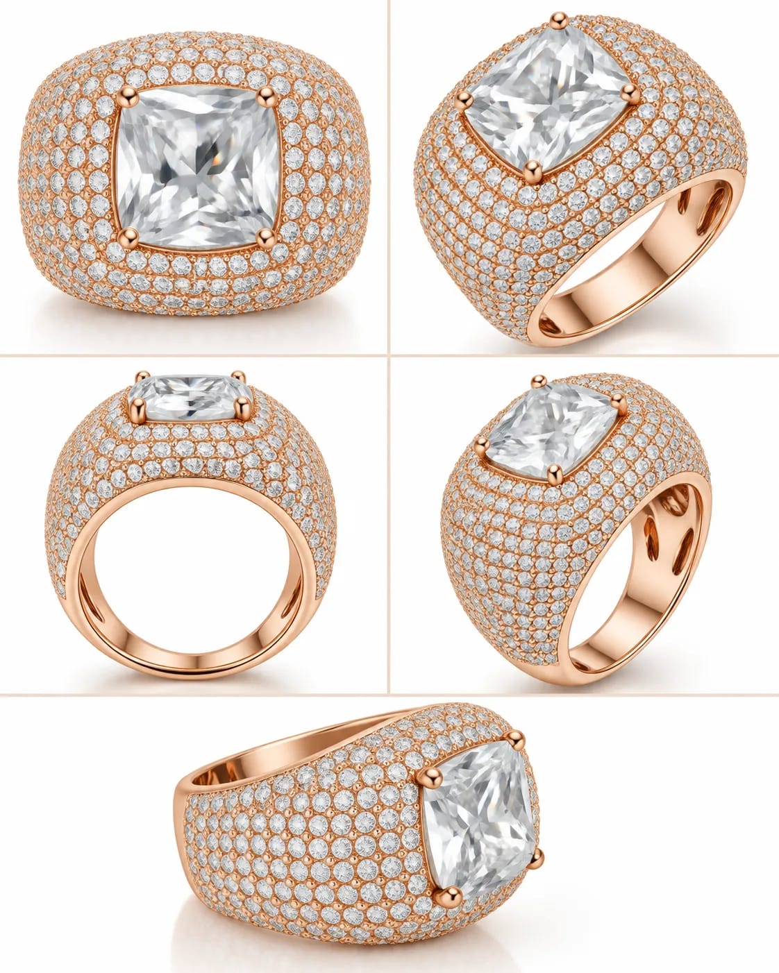 LUXARQ Cubic Zirconia Statement Ring
