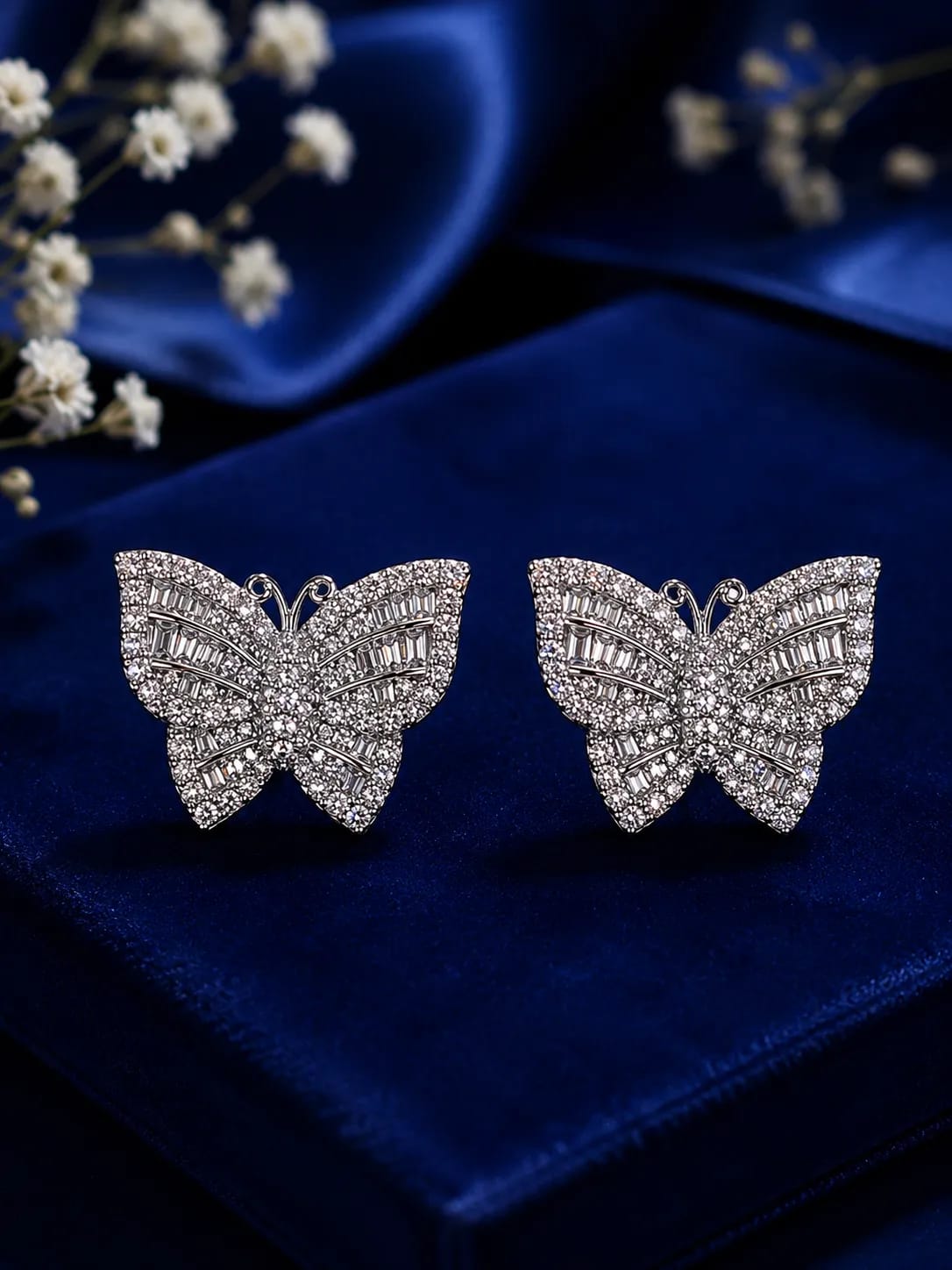 Lunara Butterfly CZ Stud Earrings