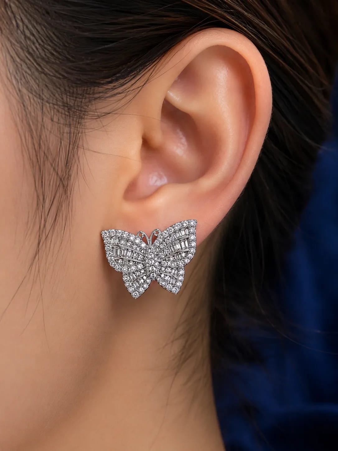 Lunara Butterfly CZ Stud Earrings