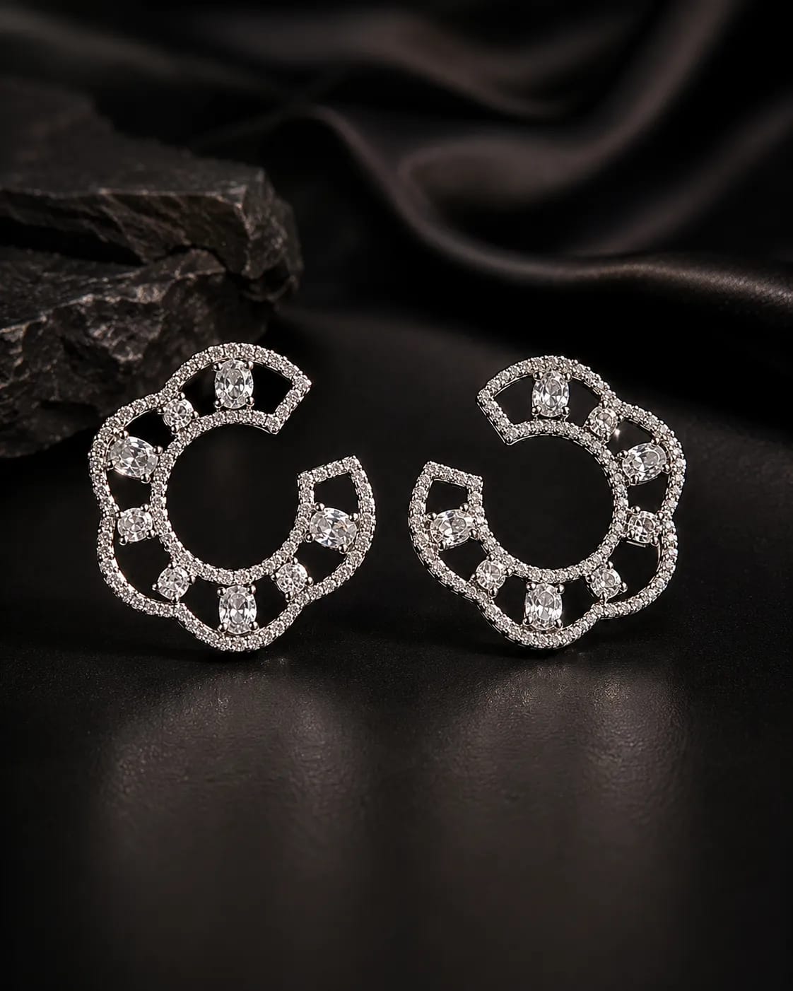 Celestia CZ Statement Hoop Earrings