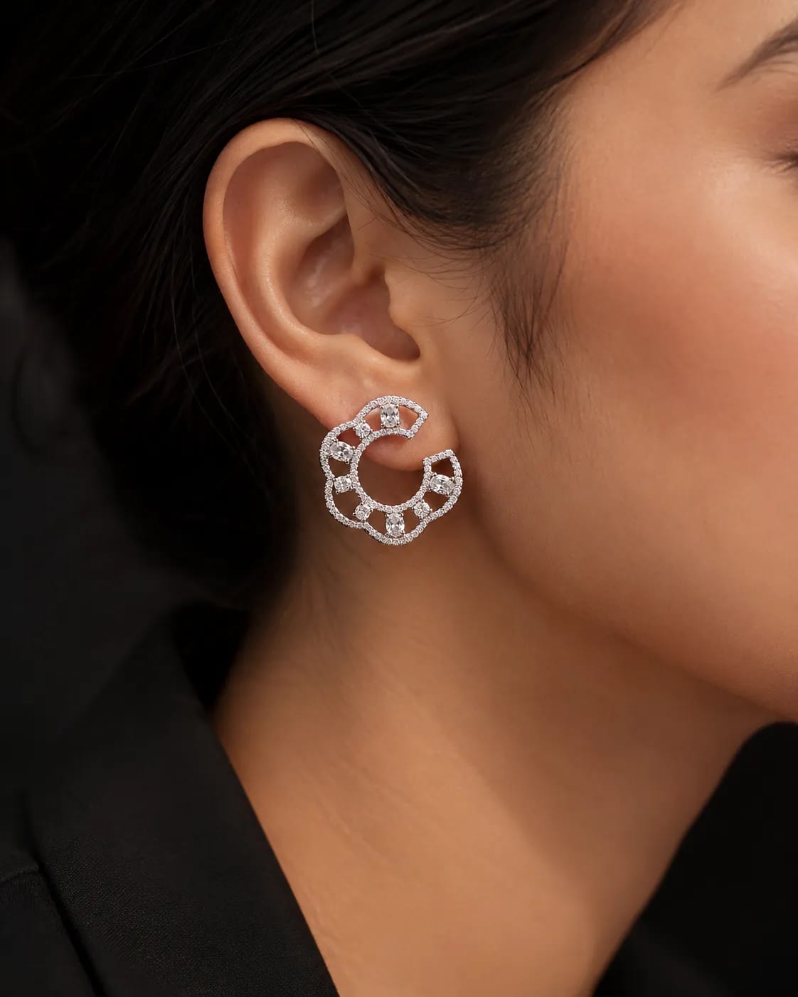 Celestia CZ Statement Hoop Earrings