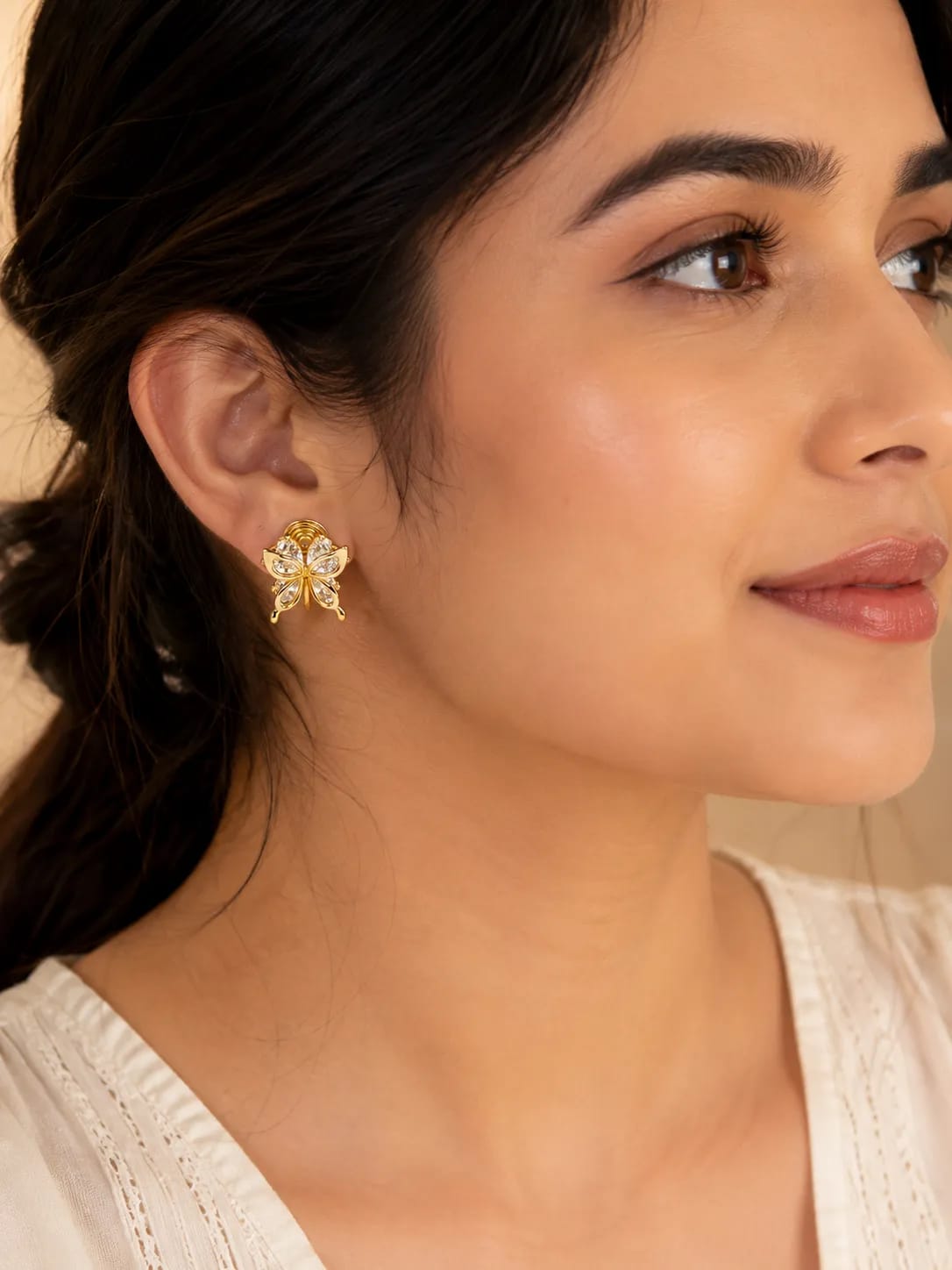 Mariposa Gold Butterfly Clip-On Earrings