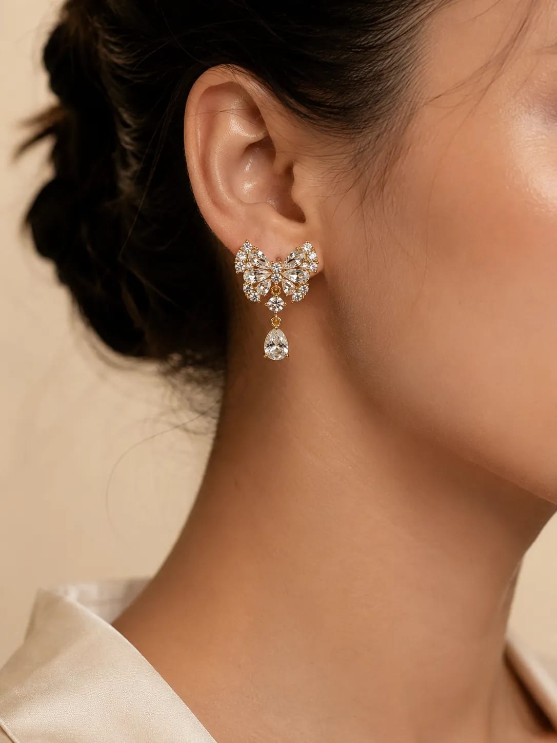Mariposa Butterfly Crystal Drop Earrings