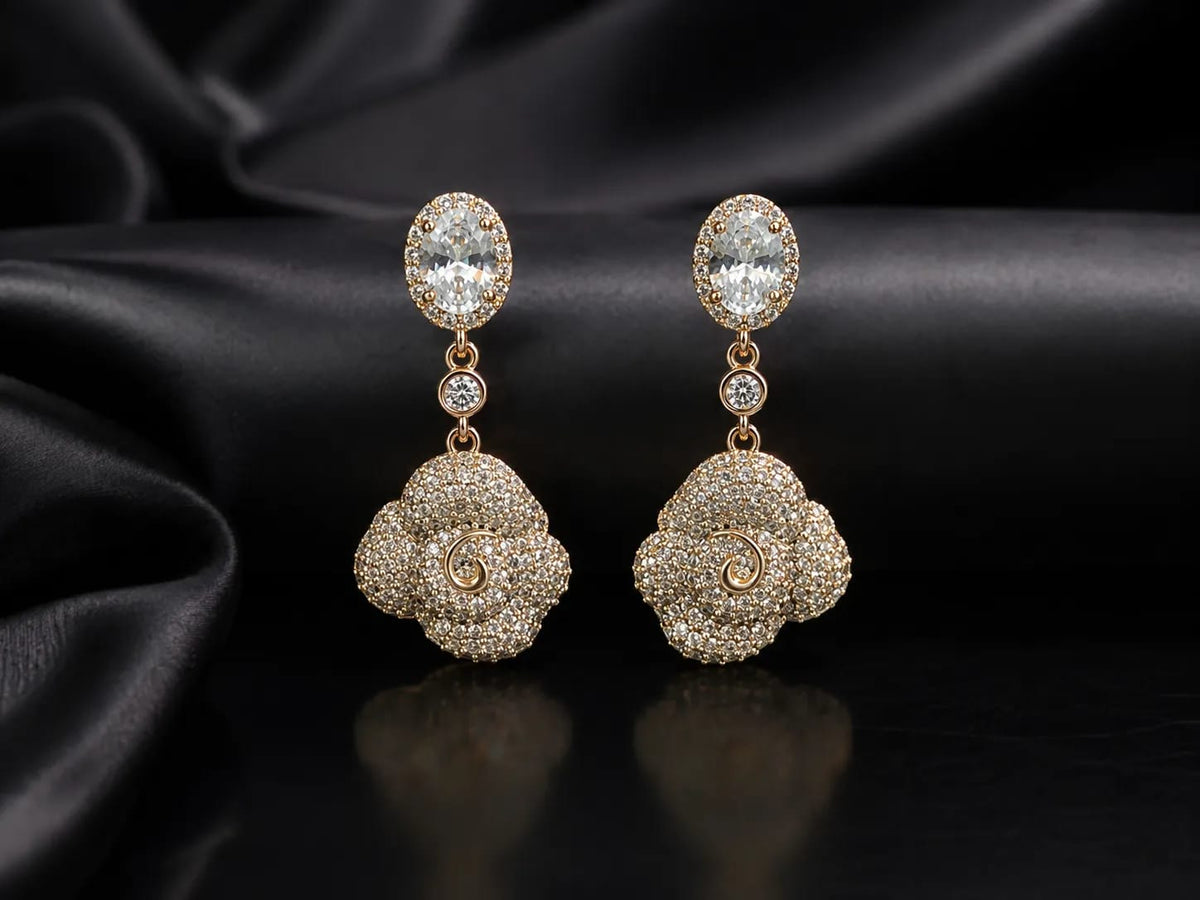 Aurelia Floral CZ Drop Earrings
