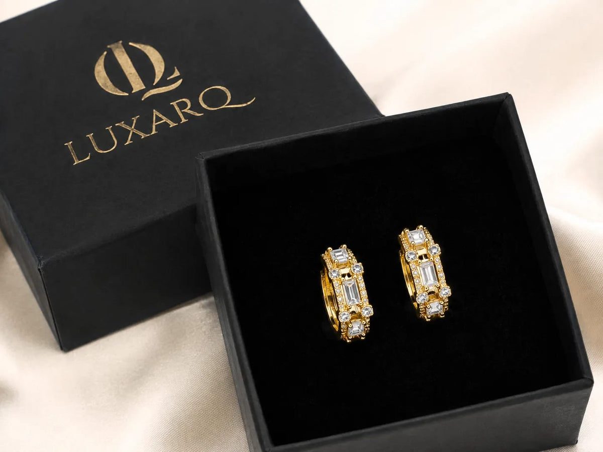 Celestra Gold-Tone CZ Hoop Earrings