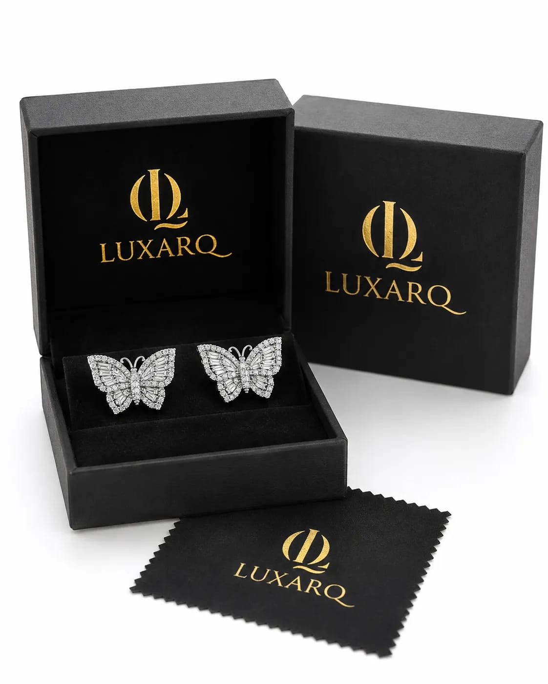 Lunara Butterfly CZ Stud Earrings