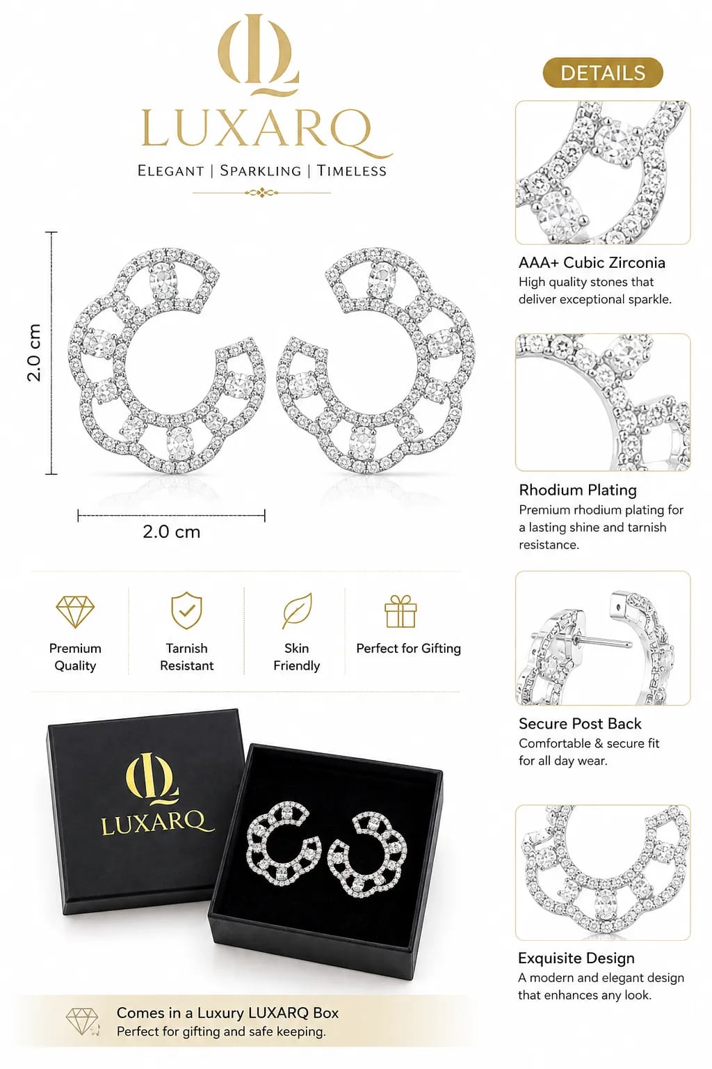 Celestia CZ Statement Hoop Earrings