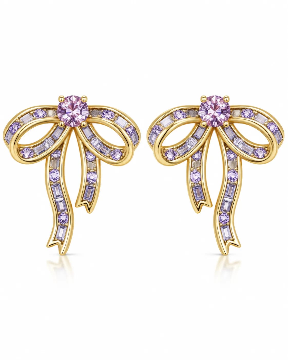 Lavelle Lavender Bow Statement Earrings