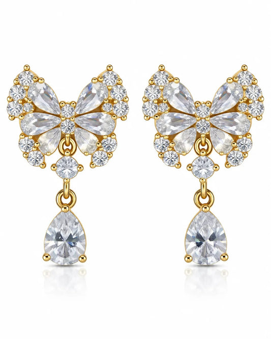 Mariposa Butterfly Crystal Drop Earrings