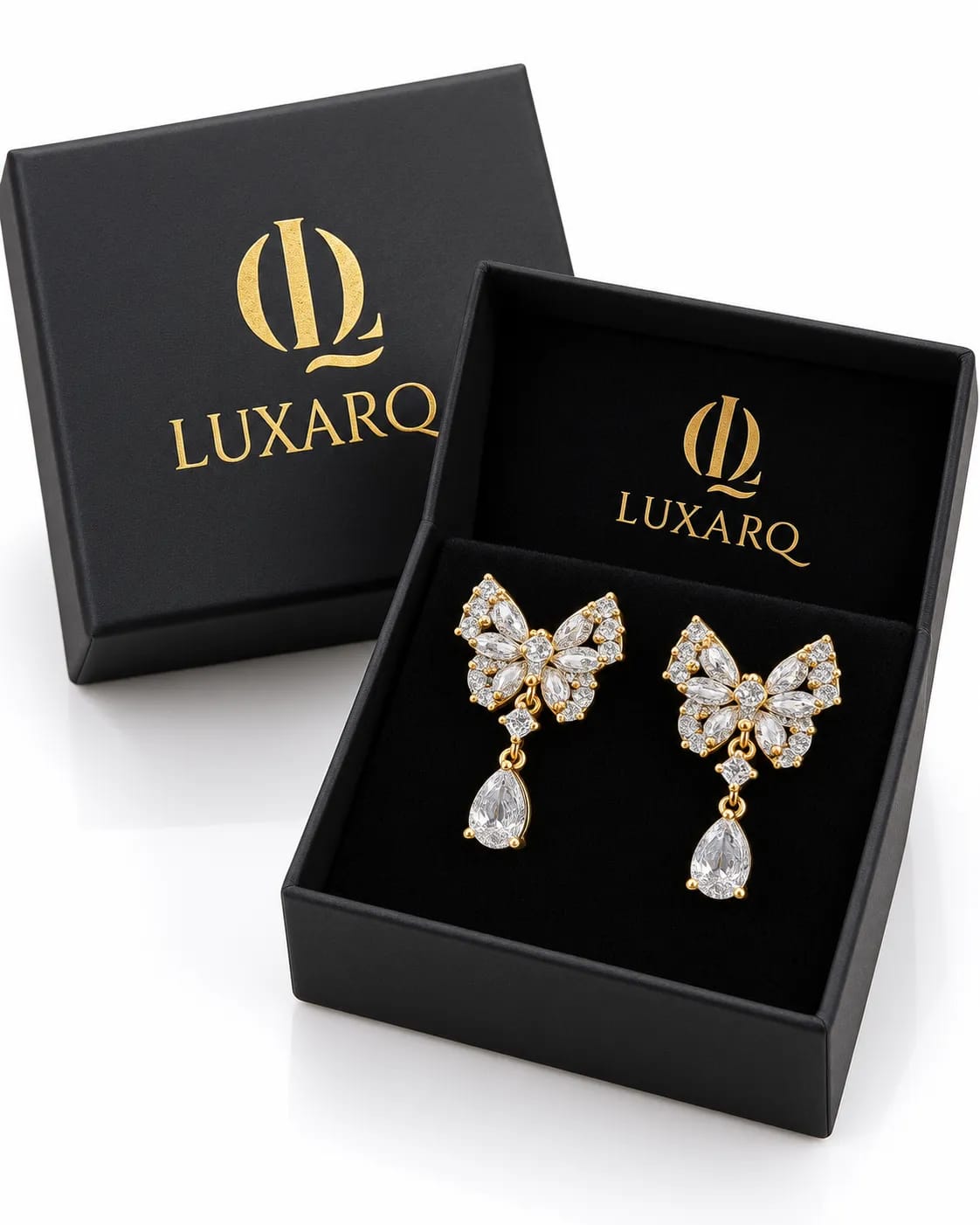 Mariposa Butterfly Crystal Drop Earrings